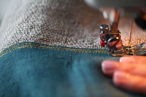 Hemp fabric sewing.